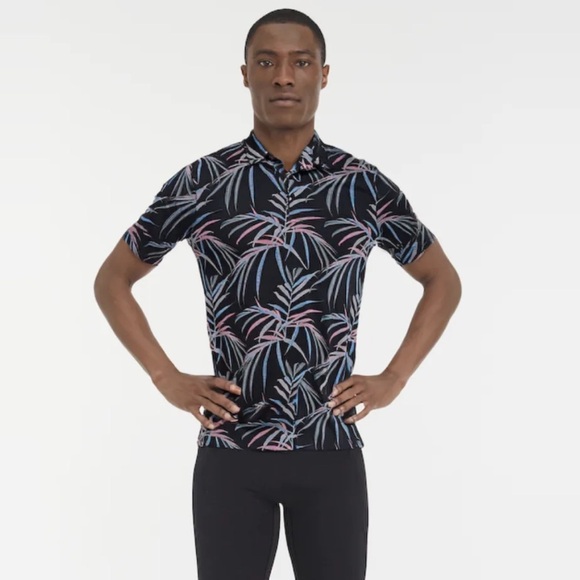 Travis Mathew Buzz Words Palm Print Golf Polo in Black Sz Medium - Picture 9 of 12